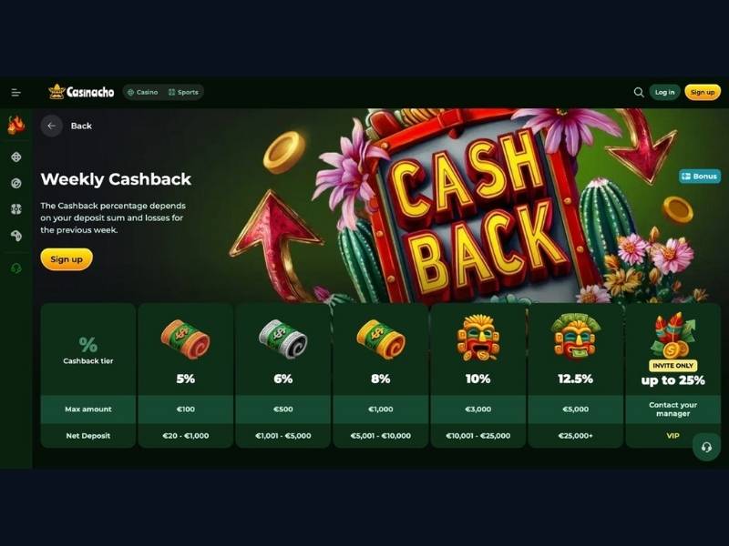 Cómo se suman todos los bonos de Casinacho Casino Nacho Casino con el tiempo para España