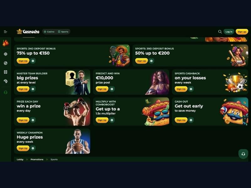 Catálogo cashback y torneos desde smartphone en Casinacho Casino Nacho Casino para España